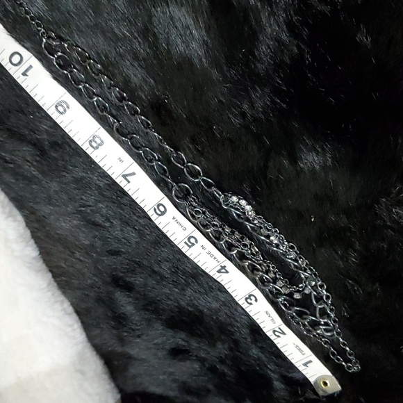 MULTISTRAND NECKLACE BLACK SILVER - Picture 6 of 7